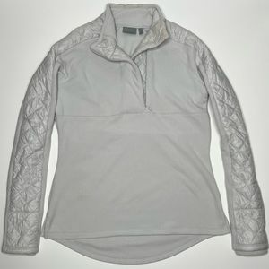 Athleta M Vortex Quilted Black Fleece Half Zip Athletic Pullover Jacket